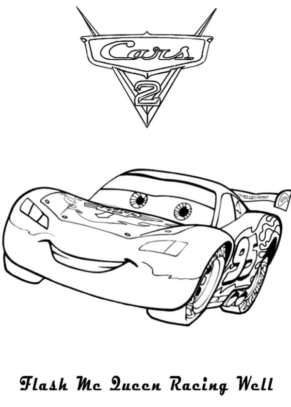 Kolorowanka Flash McQueen Racing Well - Pobierz i Koloruj kolorowanka do druku